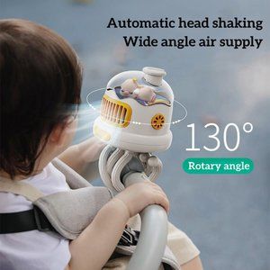 Stroller Fan Student Dormitory Silent Usb Clip Octopus Children Handheld